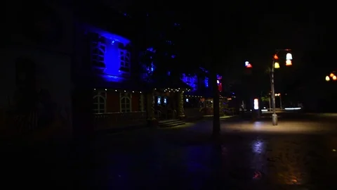 Walking alone to ghost house Stock Footage 109391215