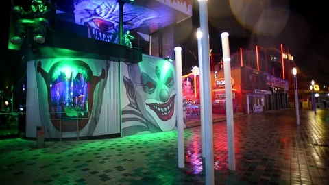 Walking alone in Prater at night Stock Footage 108736600