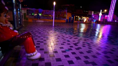 Walking alone in Prater at night Stock Footage 108737310