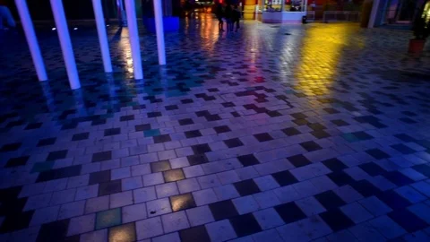 Walking alone in Prater at night Stock Footage 109391523