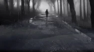 Walking Alone In The Rain Depression Cinemagraph Stock Footage