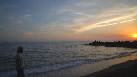 Walking along the beach Stock Footage 109470391