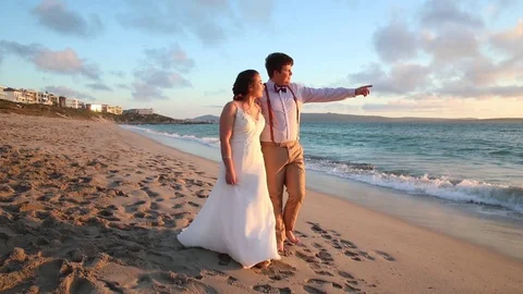 Walking Along The Beach Looking Into The Distance Stock-Footage 115327997