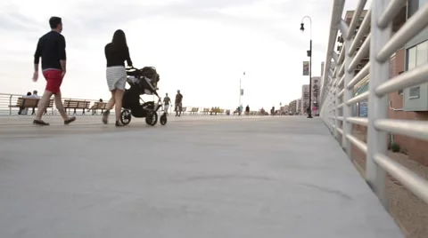 Walking along the boardwalk (8 of 8) Stock Footage 43060600