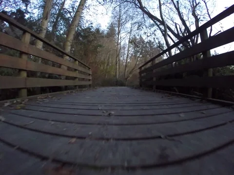 Walking along a bridge Stock Footage 44114183