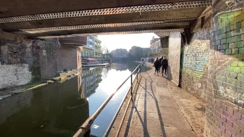 Walking along the canal Video stock 150154637