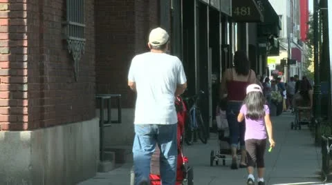 Walking along a city sidewalk (2 of 7) Stock Footage 12686773