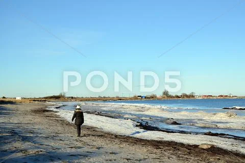Walking along the coast Stock Photos