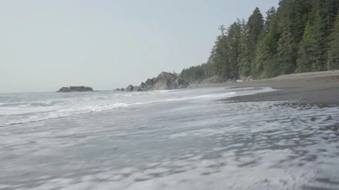 Walking Along Coastal Beach Vídeo Stock 164935679
