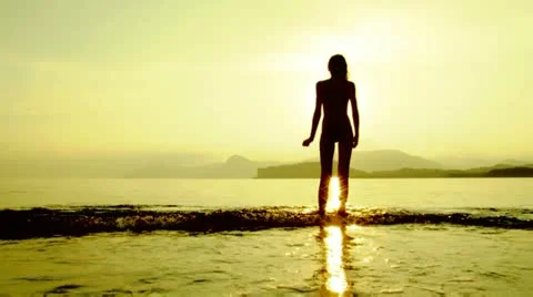 Walking along the coastline Stock Footage 11526029