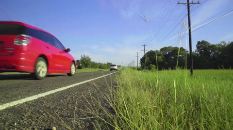 Walking along a highway in Texas Stock Footage 68503028