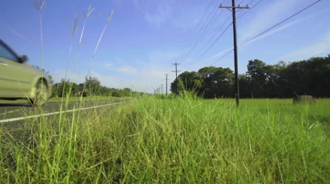 Walking along a highway in Texas Stock Footage 68503032