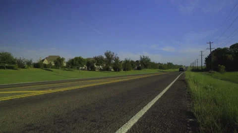 Walking along a highway in Texas Stock Footage 68503045