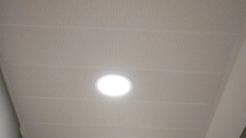 Walking along a long corridor.POV Vidéo 218148587