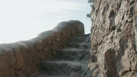 Walking along mountain path. Golitsyn trail, Crimea Video stock 167494376