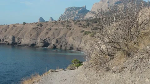 Walking along mountain path. Golitsyn trail, Crimea 库存影片 167494682