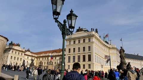 Walking along the old Prague. Architecture and art. Stockbeeldmateriaal 102961767