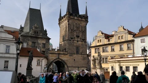 Walking along the old Prague. Architecture and art. 스톡 동영상 102961929