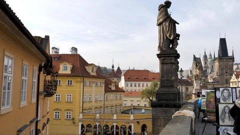 Walking along the old Prague. Architecture and art. Stock Footage 102962161