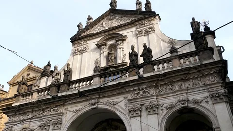 Walking along the old Prague. Architecture and art. Stockbeeldmateriaal 102962328