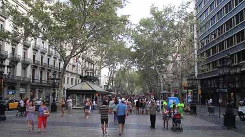 Walking along the Rambles Stock Footage 38210145