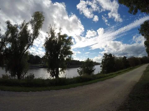 Walking along a river Stock Photos