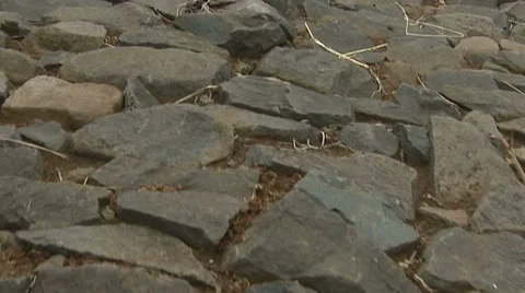 Walking along a rock path. Stock Footage 63367114