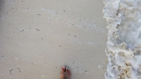 Walking along the seashore Video stock 129646566