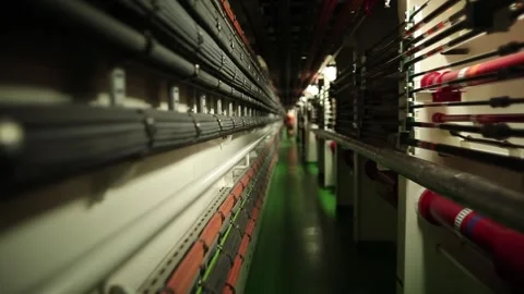 Walking along the ship corridor Stock Footage 252203640