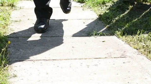 Walking along the sidewalk Stock Footage 108529042