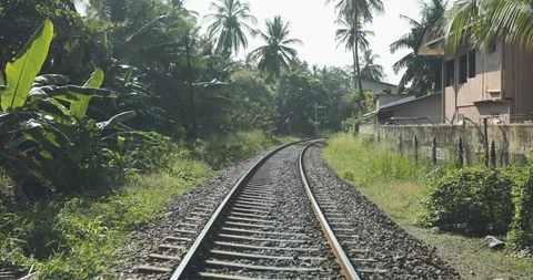 Walking along the tracks Video stock 109425152
