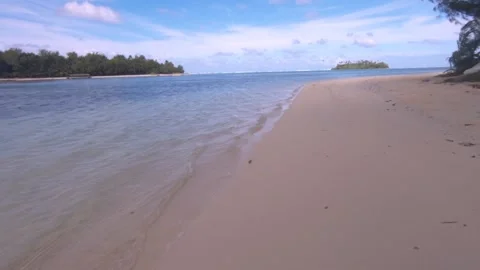 Walking along view look out  from Muri Beach Cook Islands to Koromiri and Taakok Stock Footage 235307638