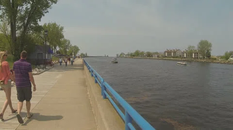Walking Along Waterfront Video stock 23754163