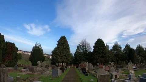 Walking among cemetery graves (HYPERLAPSE MODE, NO AUDIO) Stock Footage 121663954
