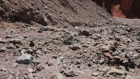 Walking among the rocks of the Valley of the Moon San Pedro de Atacama Chile Stock Footage 107131226