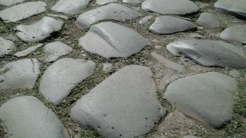 Walking on an ancient Roman road Stock Footage 73983465