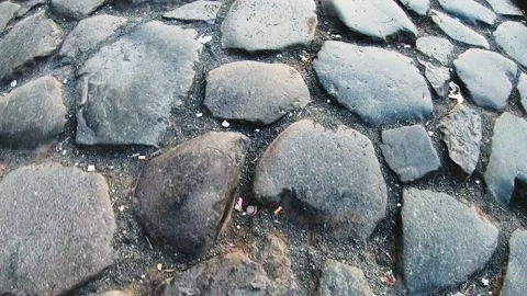 Walking on an ancient stones-built path Stock Footage 281454550