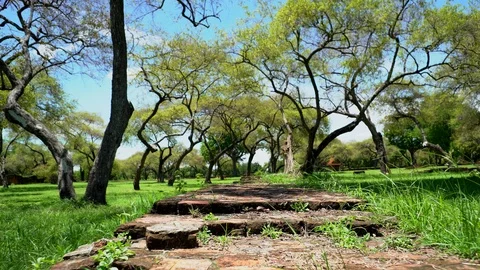 Walking on ancient wall POV Stock Footage 91017145