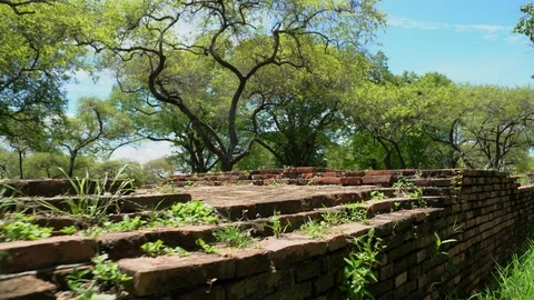 Walking on ancient wall POV Stock Footage 91017170