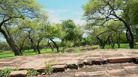 Walking on ancient wall POV Stock Footage 91018591