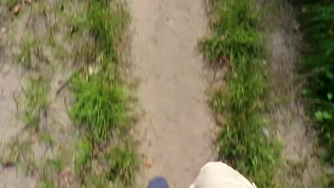 Walking and crossing railroad tracks in the village Brest Belarus. Stock Footage 314830452
