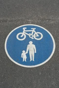 Walking and Cycle path Sign Stock Photos
