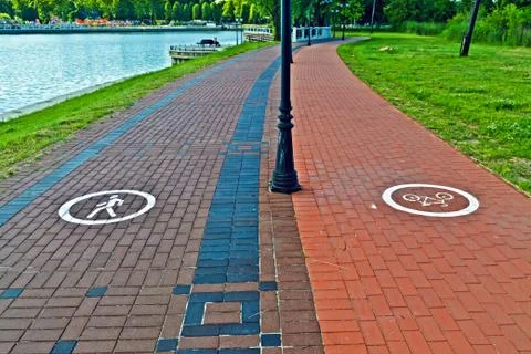 Walking and cycling paths Stock Photos