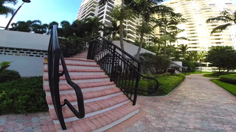 Walking up and downstairs Stock Footage 40494357