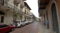 Walking and driving on the street in the old part of Panama 4k or 4k+ Resolution