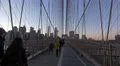 Walking and hurrying on Brooklyn Bridge New York City 4k or 4k+ Resolution