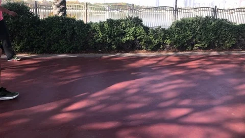 Walking and Jogging Stock Footage 89338153