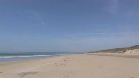 Walking and running to the beach Stock Footage 17488767