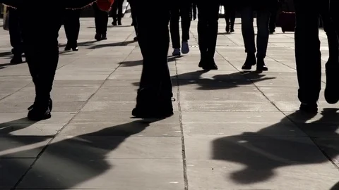 Walking and shadows Stock Footage 84436946