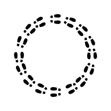 Walking around in circles concept Stock Illustration